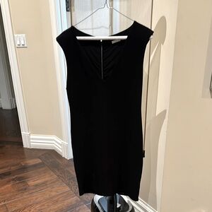 Alice and Olivia Cap Sleeve Black Dress with Slight Shoulder Pad